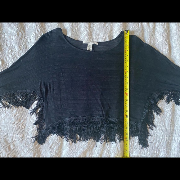 Vintage black fringe crop top - Picture 5 of 7
